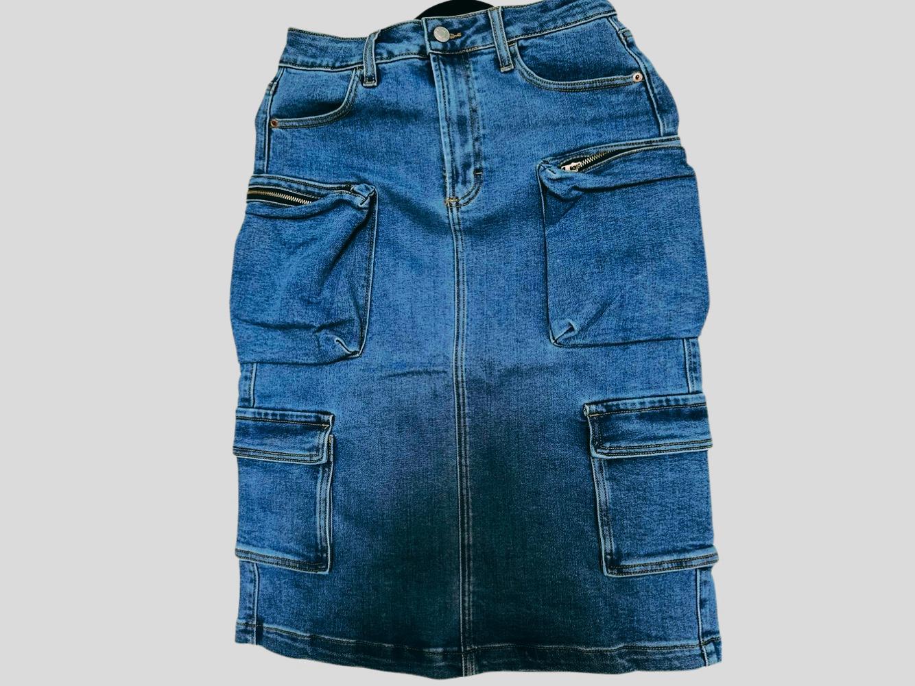 Cargo Jeans Skirt